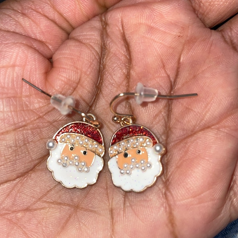 Santa Claus Earrings - Red and White